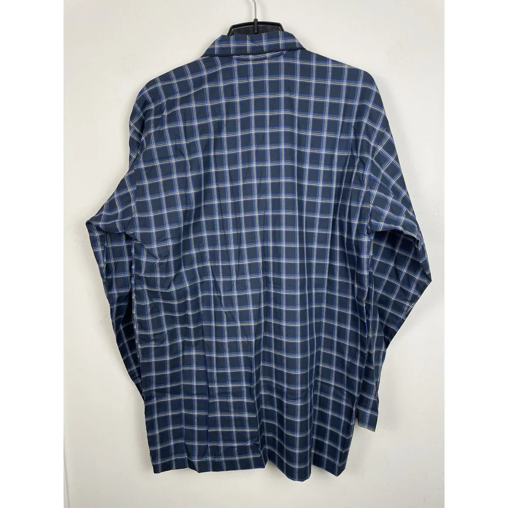 NEW Polo Ralph Lauren‎ Sleep Shirt Mens S/M Small Medium Blue Plaid Cotton